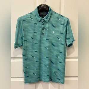 William Murray Shirt Mens Golf Polo Throwing Shade Graphic 4 Way Stretch Medium
